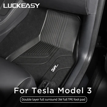 For Tesla Model Y 3W Full TPE Floor Mats Car Anti-slip Carpet The New Upgrade Car Model Dedicated With Wear-resistant Patterns