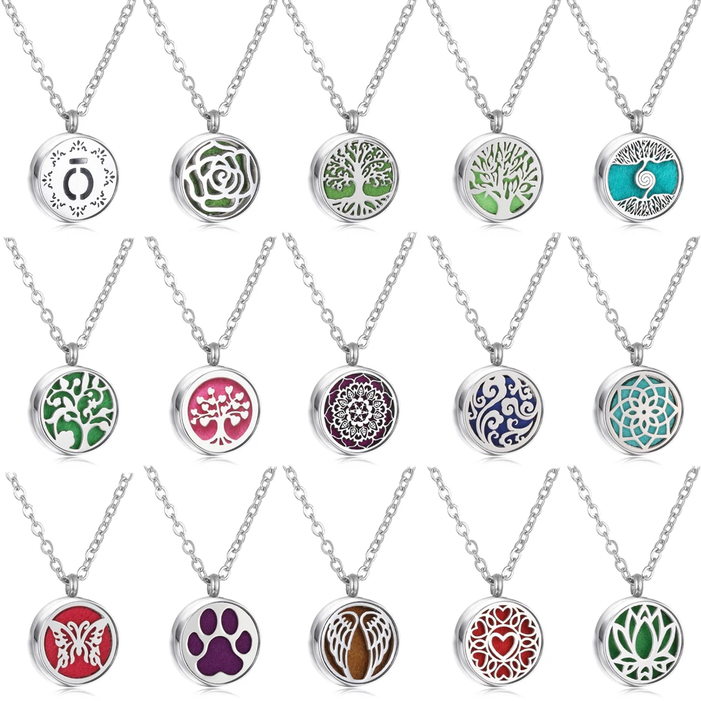 Новое ожерелье с диффузором для ароматерапии 316L из нержавеющей стали медальон