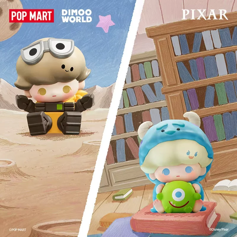 Фото POPMART POP BEAN DIMOO WORLD PIXAR Series: Мини-фигурки в слепых коробках, коллекционные игрушки, настольные украшения, аниме-фигурки, милые игрушки №2