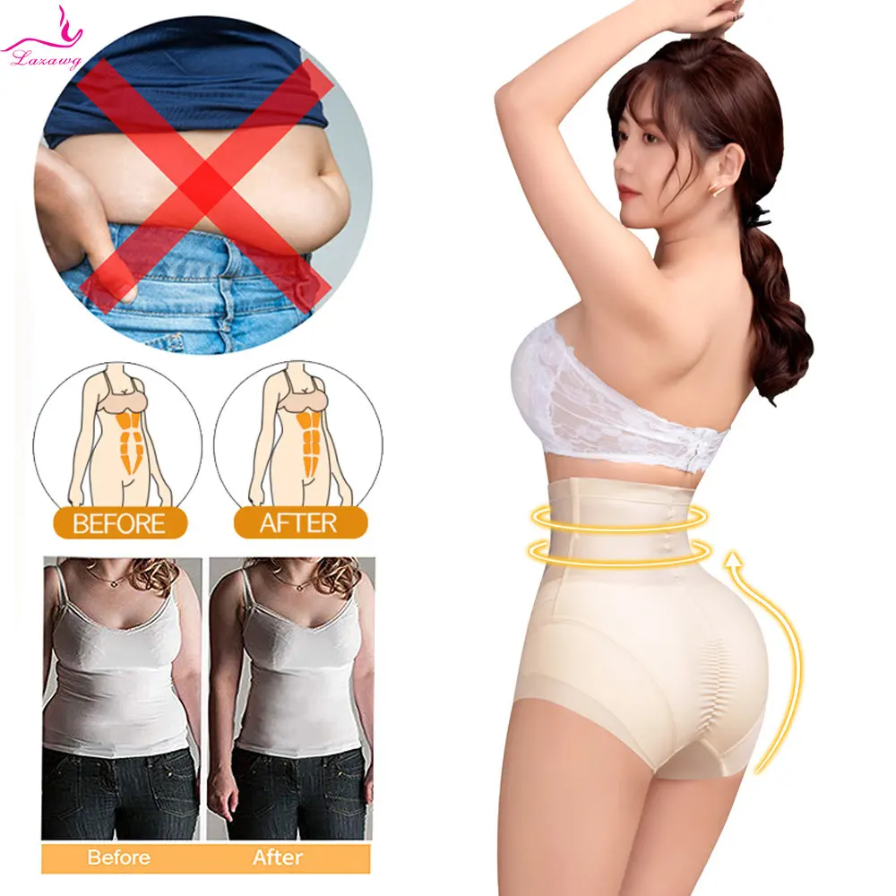 LAZAWG Women Body Shaper Shorts High Waisted Panties Weight Loss Panty Waist Trainer Tummy Control Underwear Shapewear Sexy