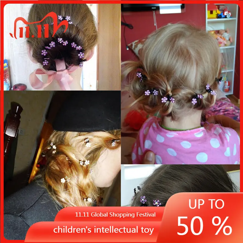 

Fashion 12PCS/Lot Small Cute Crystal Flowers Metal Hair Claws Hair Clips Girls Hairstyle Hairpins Hair Oranment Hair Accessories