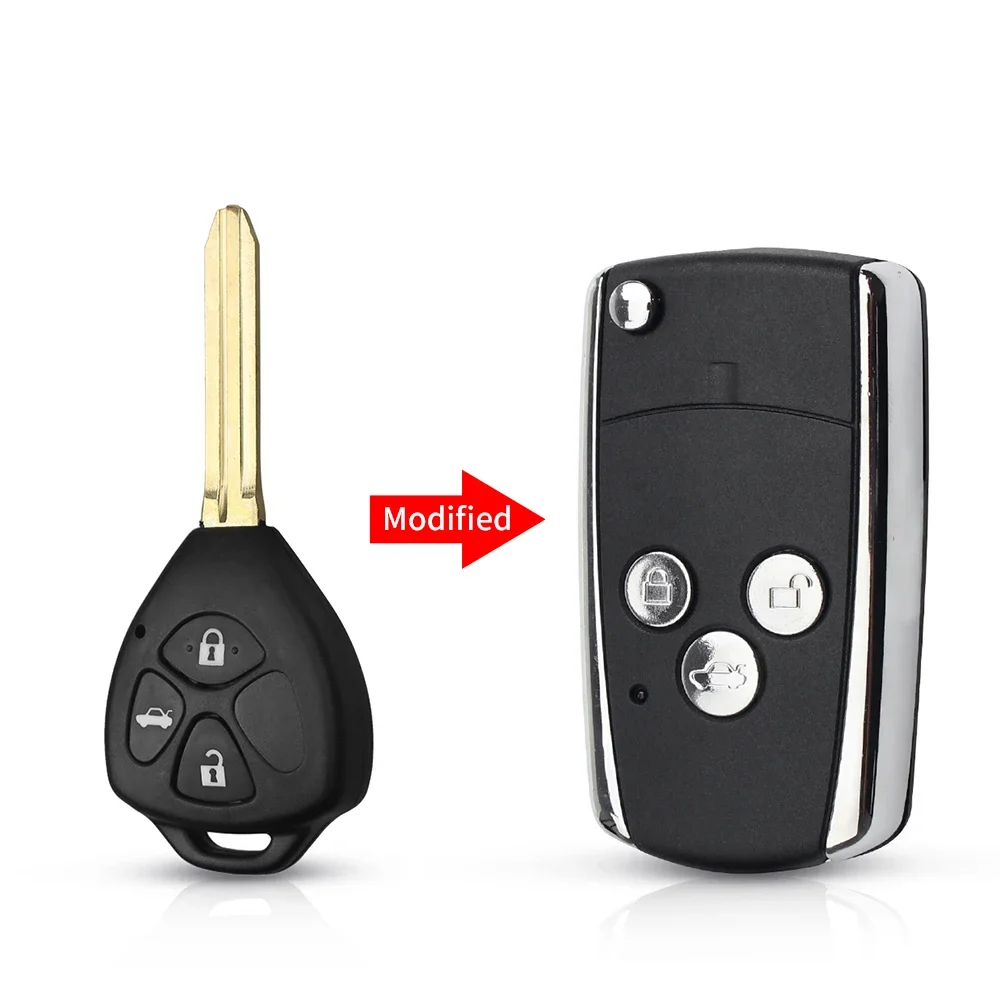

Модифицированный складной ключ KEYYOU для Toyota Camry 40 Corolla Scion RAV4 Avalon Reiz 4runner 2/3/4, чехол для дистанционного ключа от машины Shell