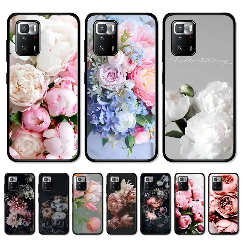 

Flower Pink Peonies Peony Phone Case for Redmi Note 8 7 9 4 6 pro max T X 5A 3 10 lite pro