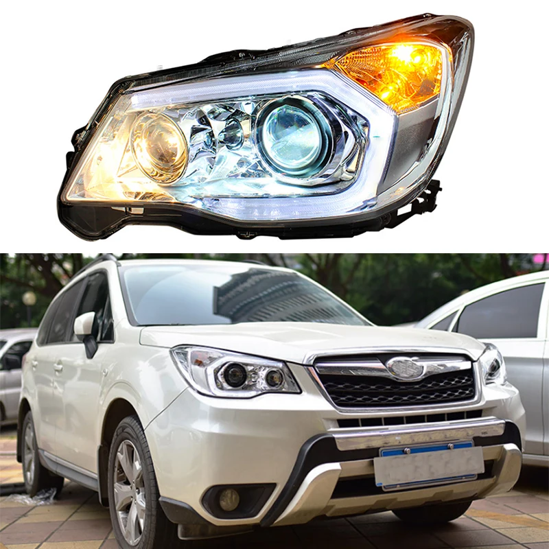 

Car headlight fit for Subaru Forester 2013-2016 headlight assembly modified LED day running lamp lens xenon lamp