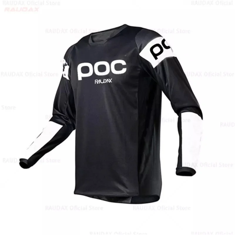 

RAUDAX POC Moto Bicycle Jersey Sleeve Cycling Newest Men Mtb Shirt Downhill T-Shirt Camiseta Motocross Mountain Bike Clothing