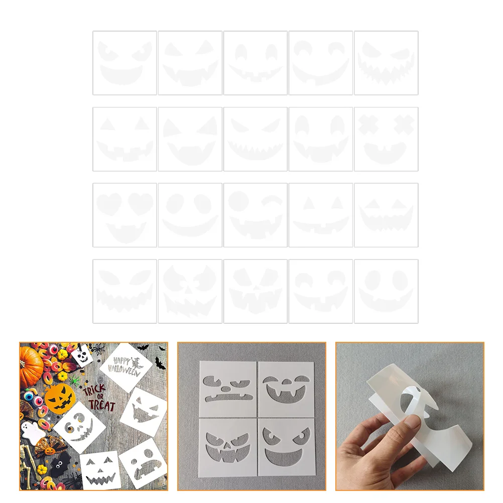 

20 шт., трафареты для рисования тыквы