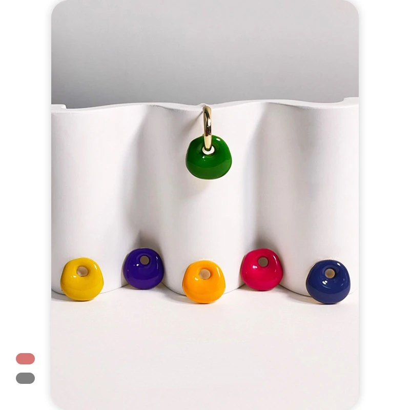 

2022 New Color Drop Oil Enamel Dangle Earrings Fashion S925 Silver Needle Geometric Round Irregular Pendant Earrings for Women
