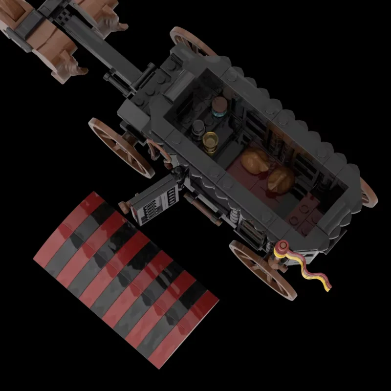 MOC-127645 Креативные строительные блоки средневековая модель карета рыцаря льва