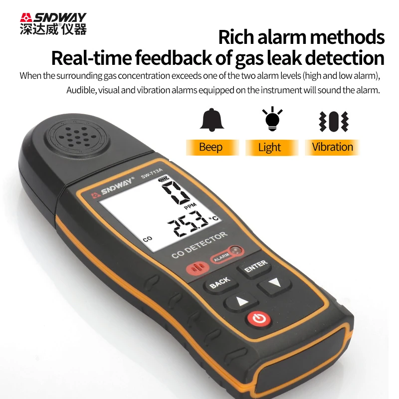 Детектор SNDWAY CO умный детектор для измерения уровня монооксида углерода