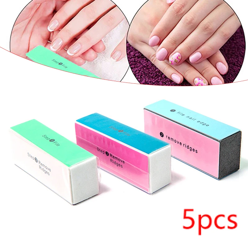

5 Pcs/Lot Nail Buffer Block Polish Sanding Nail File Nail Art Tips Tool Colorful Sponge Files Buffering Tools Manicure