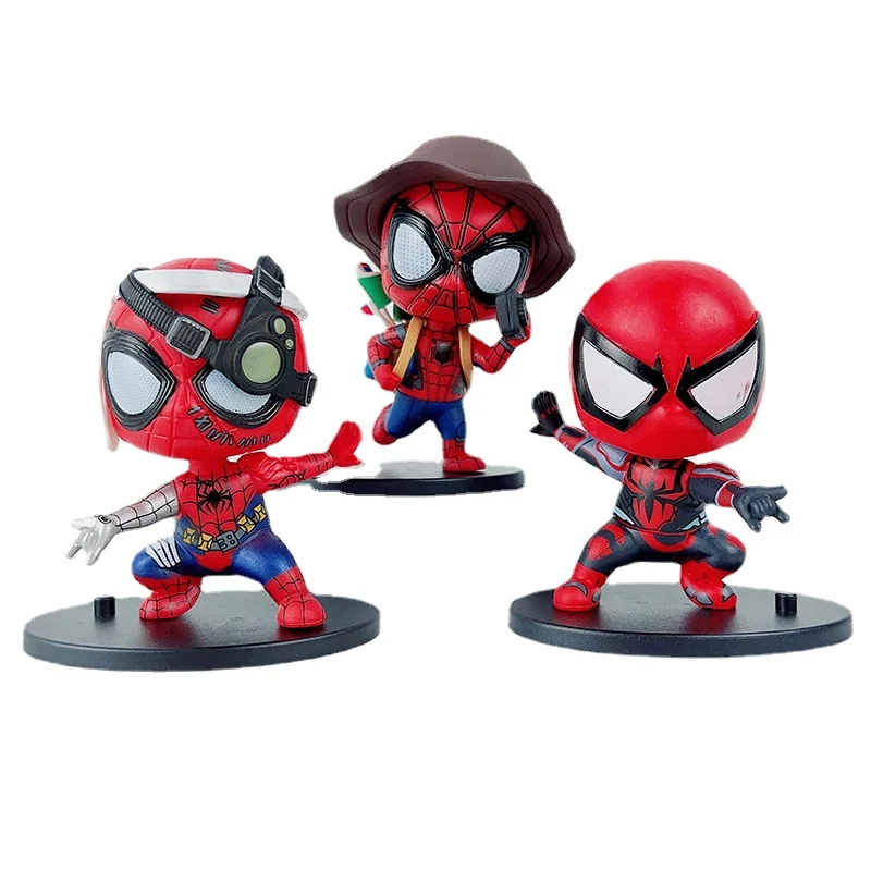 

New Q Edition The Amazing Spider Man Action Figures Models Collect Spider Man Figure Red Cute Children Birthday Gifts Pendant
