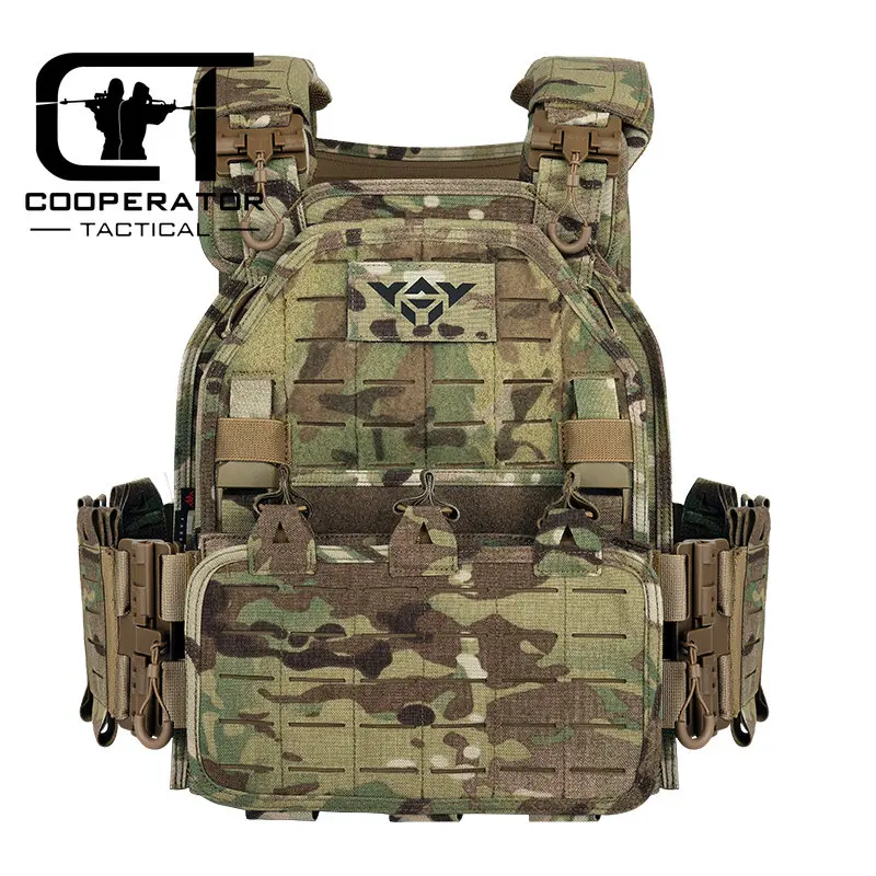 

YAKEDA Military Plate Carrier 1000D Nylon Multicam Tactical Vest Tactical Webbed Gear for Body Armor Police Airsoft Army