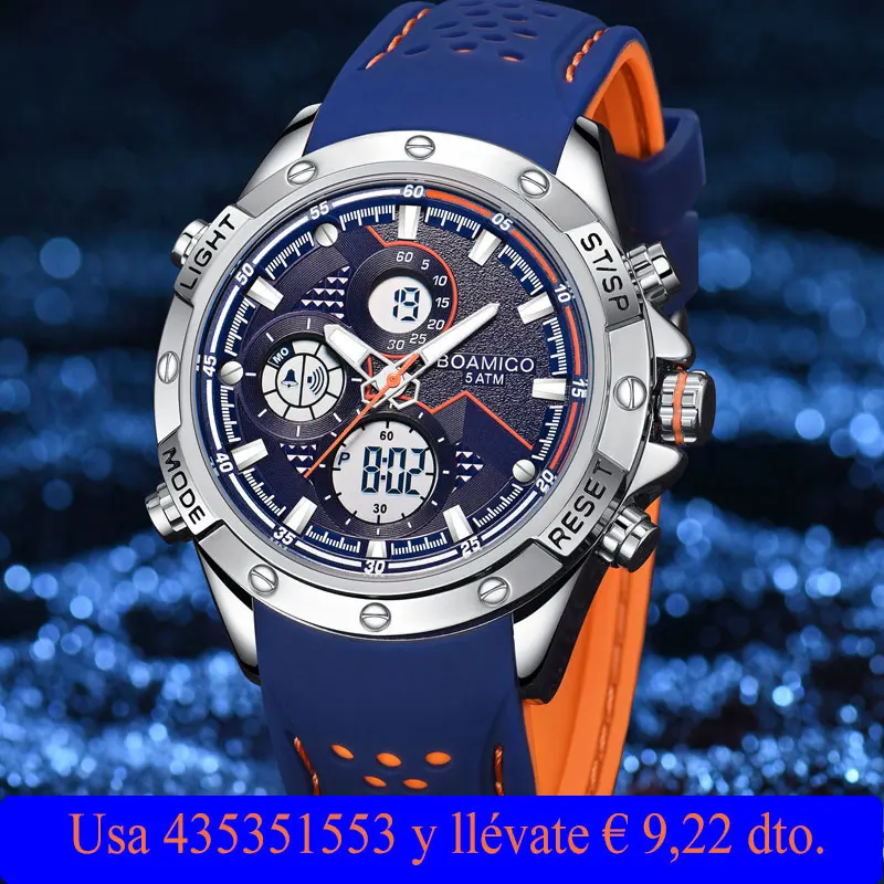 

BOAMIGO top brand Men Watches for men Military Digital LED Quartz Sport rubber Wrist Watch waterproof reloj hombre