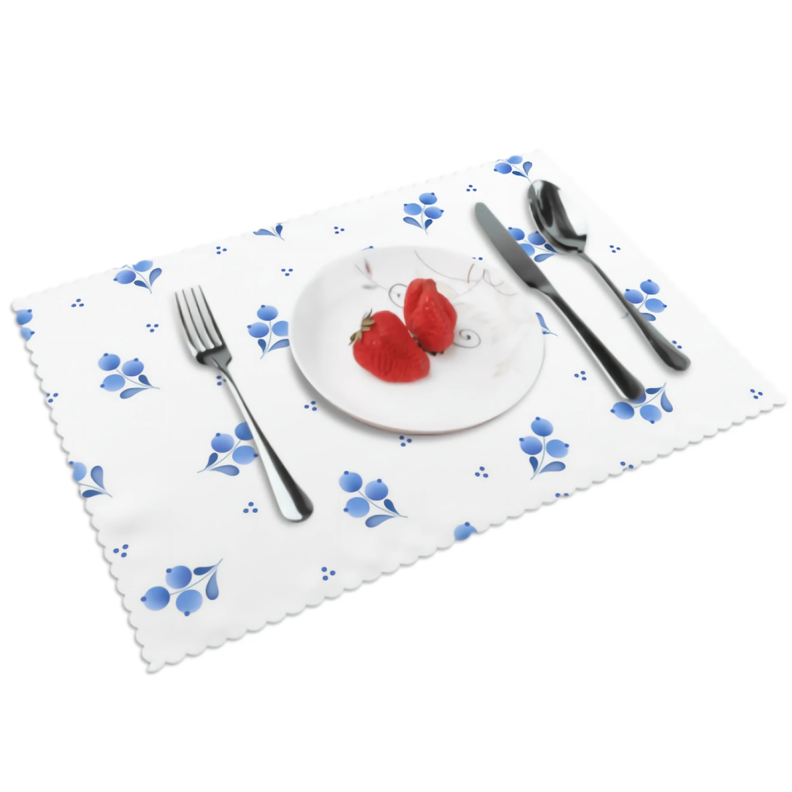 

Blue Flowers Placemats for Dining Table 12 x 18 inches Heat Resistant Table Placemats Set of 4 for Kitchen Dining Table