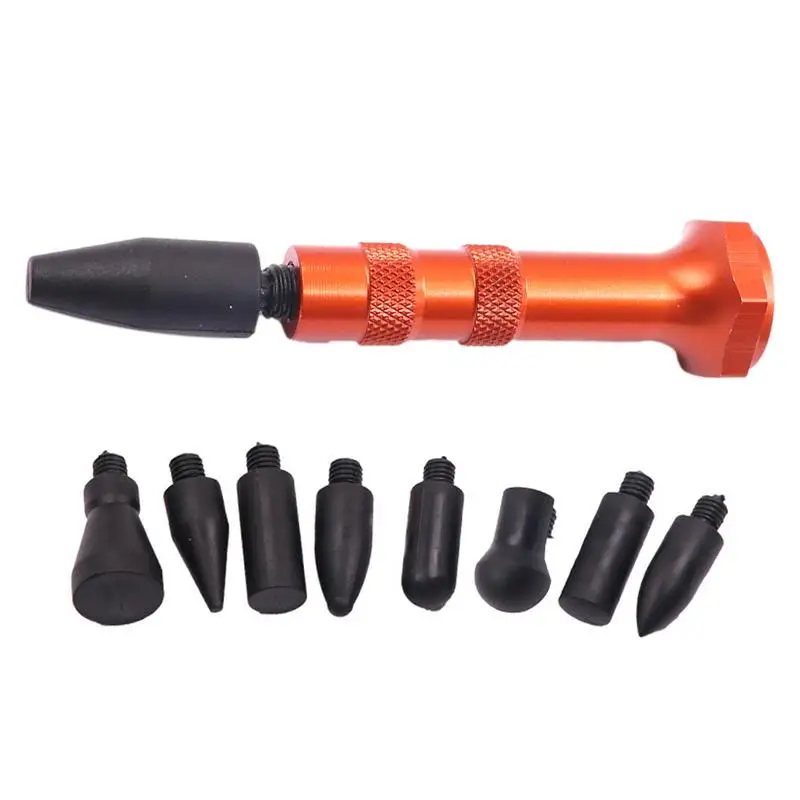 

Dent Repair Tap Down With Rubber Tips Car Dent Repair Removal Tools Metal Tap Down Pen With 9 Heads Tips Rubber Bulge Repair