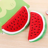 korean fashion plush pencil case students cute watermelon pen box large capacity storage bag stationery offices supplies gift