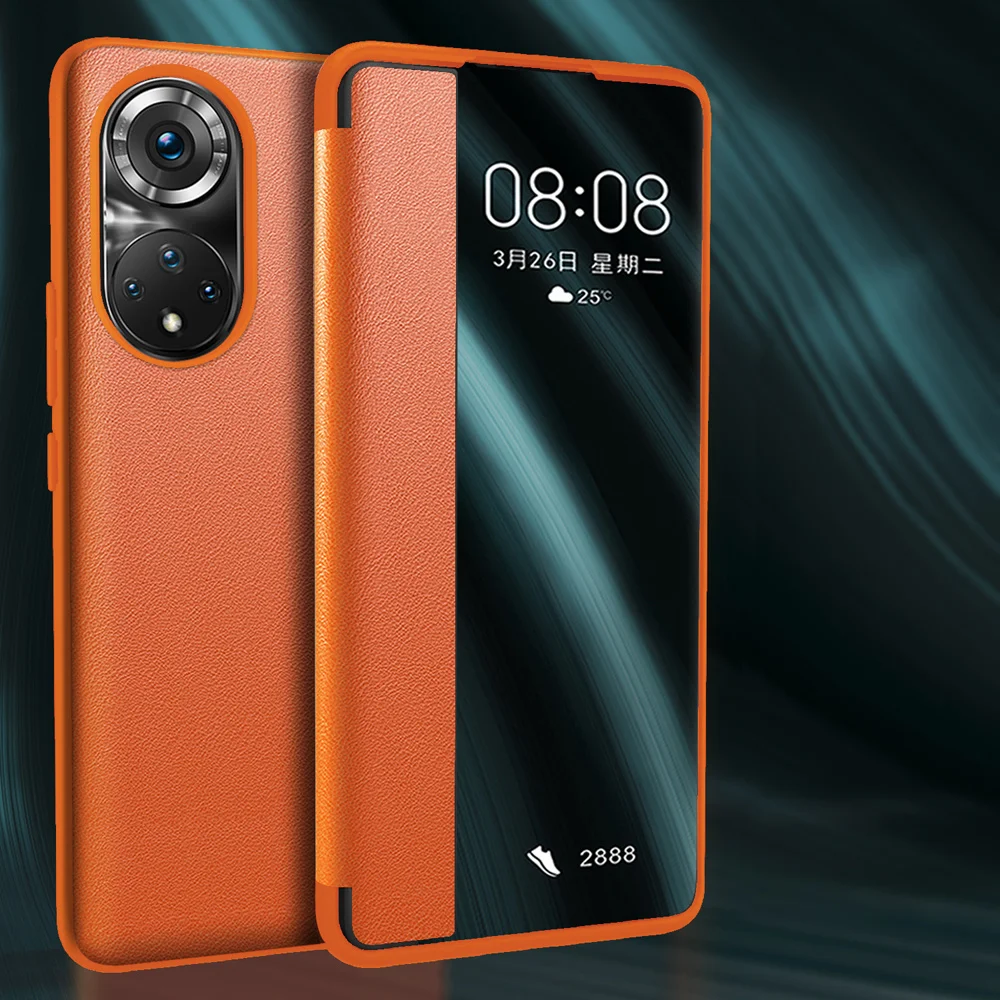 

Honor 50 Honor50 Leather Window Case View Flip Cover For Honor 50 Pro Se 60 Book Shockproof Wallet Stops For Huawei New 9 Se Hot