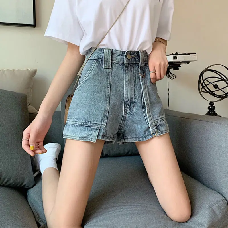 Womens Shorts Loose High Waist Short Pants for Women To Wear Baggy Cargo Jeans Wide Denim Normal New In Hot Fashion Clothes XL