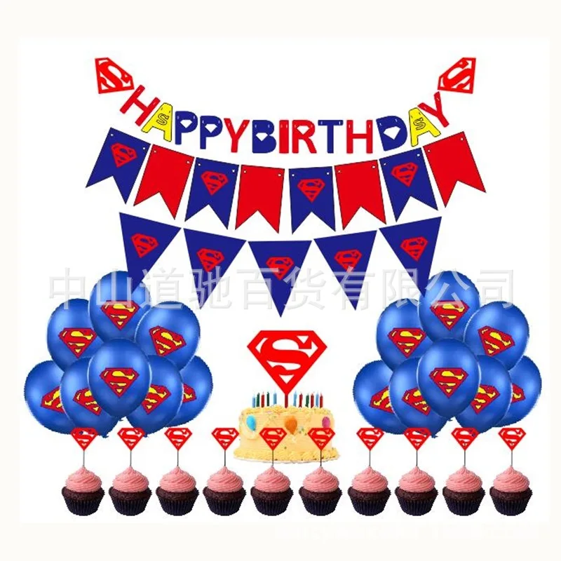 

DC Anime Figure Spiderman Bruce Wayne Superman Birthday Party Supplies Wonder Woman Party Balloon Children's Toy Birthday Gifts