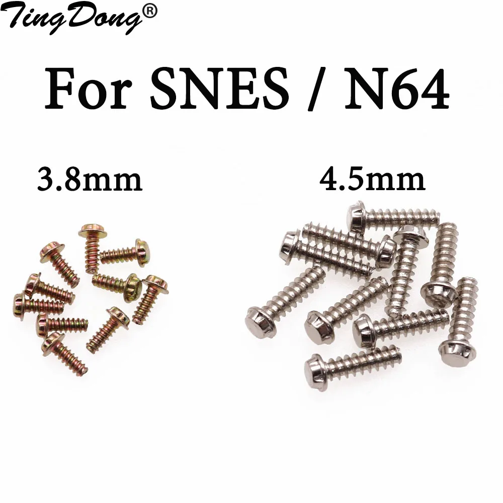 TingDong 10pcs in a bag For SNES card box screw NES cassette screw 4.5 MM 3.8 mm plum screw GBN 64 Gameboy card screws