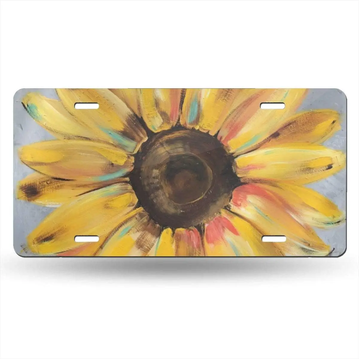 

Rose Sunflower American Flag Pattern License Plate Aluminum License Plate Car Tag Home Decoration for Women Men 12x6 Inch