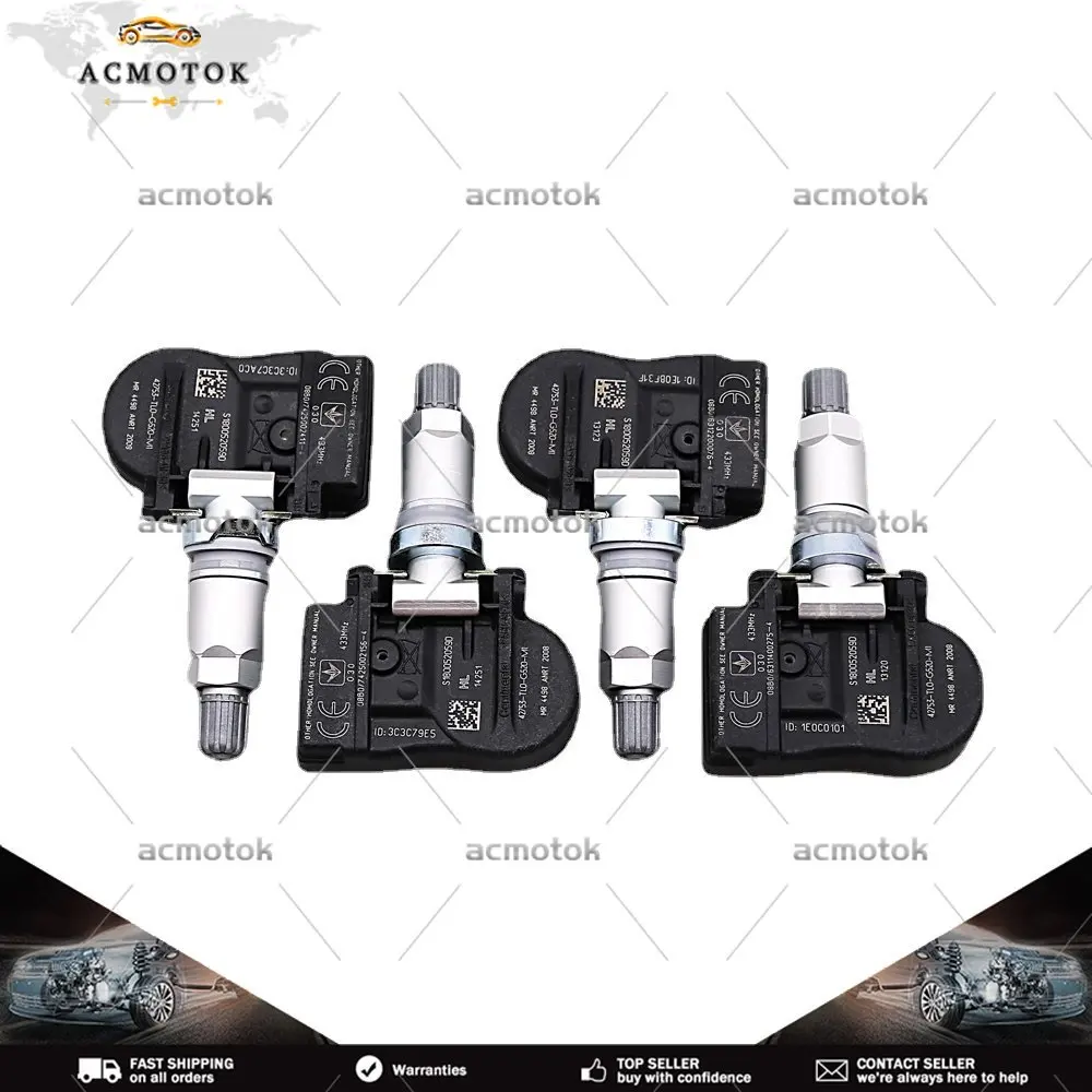 Комплект из 4 предметов для Honda Accord Crosstour Jazz Qoros 3 Система контроля давления в шинах 42753-TL0-G52 42753-TL0-G53 TPMS Датчик 433 МГц