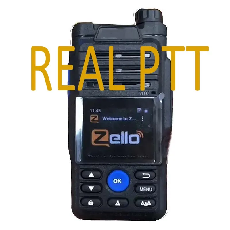4G SIM Card+ Real PTT Radio With Wifi Gps Bluetooth Large Battery POC  Android Portable Walkie-talkie