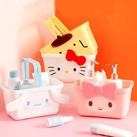 kawaii sanrios melody storage basket shopping sundries snack leaking water wash basket kitty cartoon anime onpompurin cinnamorol