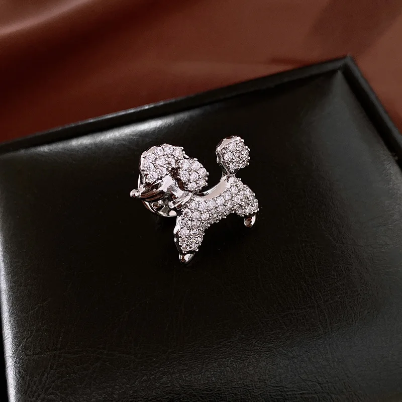 Креативный дизайн брошь в виде собаки добермана легкая роскошная с цирконом