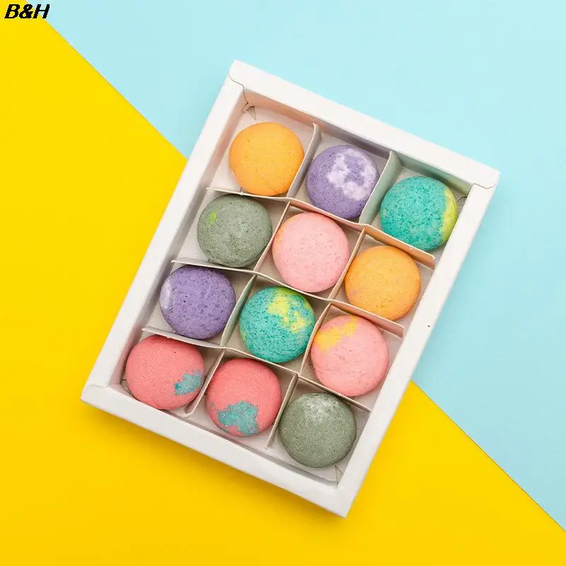 12pcs Organic Bath Gift Natural Mini Handmade Bathing Foot Spa Bomb Rich Essential Oils Moisturizing Dry Skin Relaxing Scent