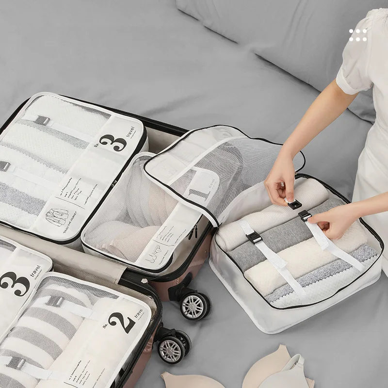 

7Pcs/set Travel Storage Bags Large Capacity Unisex Clothing Sorting Organize Tool Outdoor Multi-Purpose Protable Luggage Package