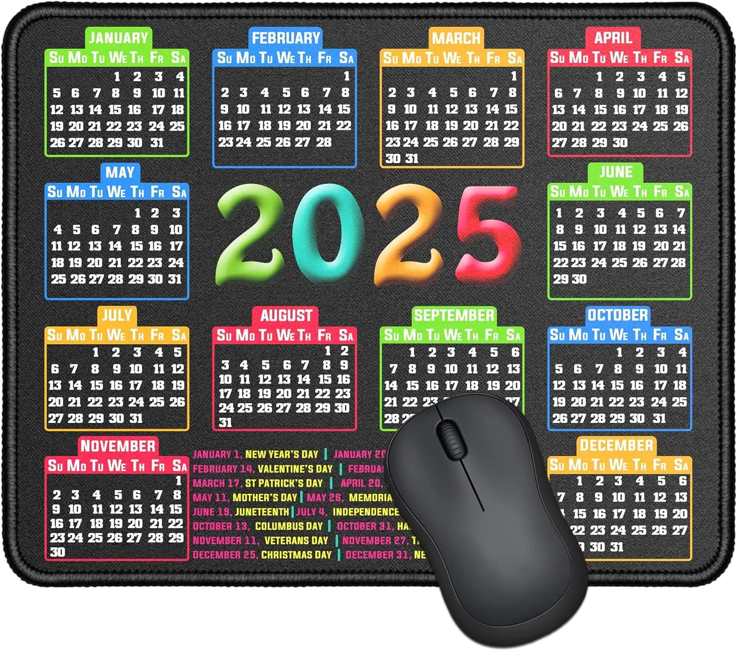 Коврик для мыши с календарем 2025 года