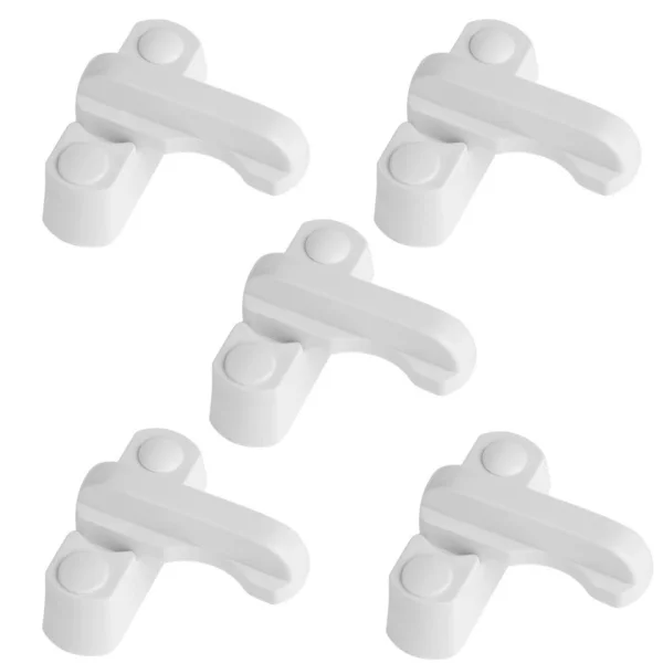 

3/5 Шт. Замки Для Безопасности Детей С Т-образным Замком Для Окон И Дверей, ПВХ, Цинковый Сплав, Стальная Ручка, Рычаг