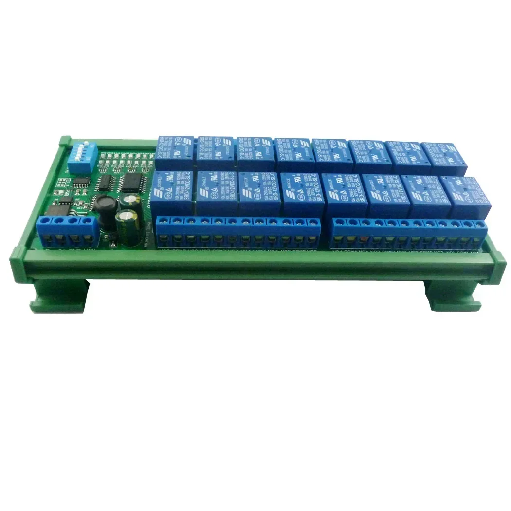 R4D3B16 16CH 12V 10A Коробка на DIN-рейку Плата расширения ПЛК RS485 Modbus RTU Релейный модуль