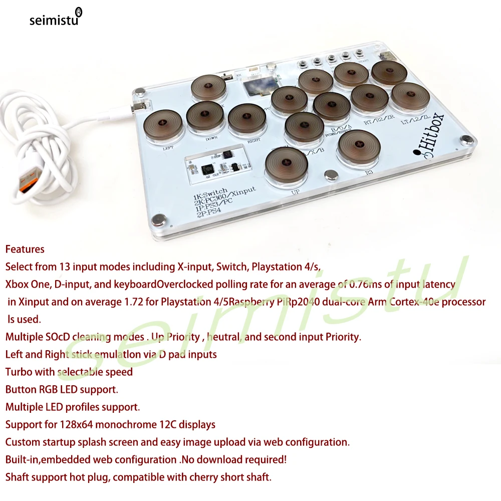 Hitbox аркадный джойстик для ПК/Android WASD клавиатура боевой контроллер PS4 Геймпад