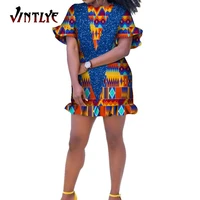 summer dresses for african women traditional printed short dresses patchwork sequins dashiki party clothes bazin riche wy7561