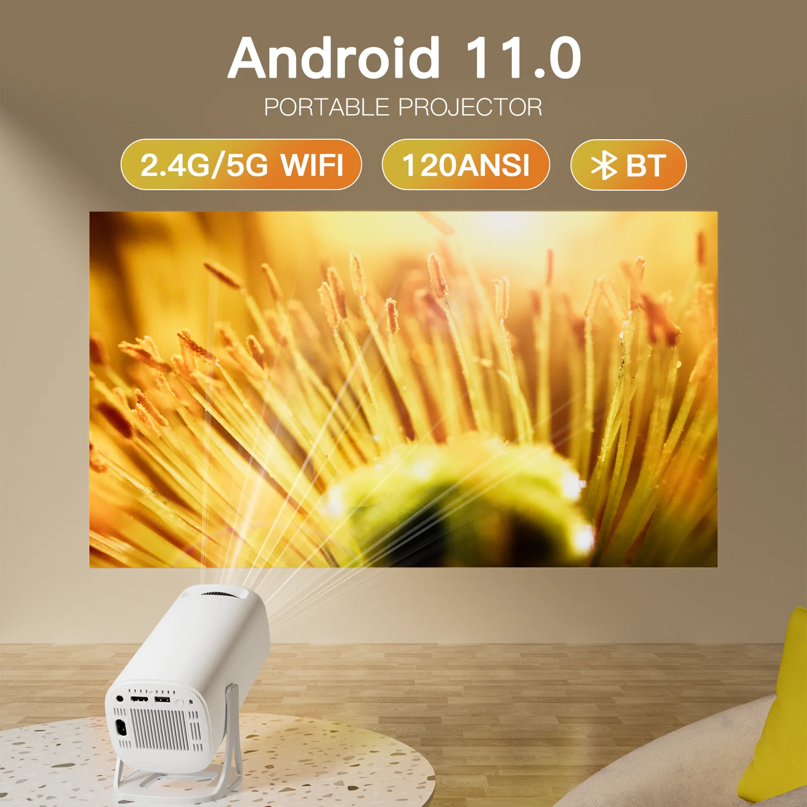 4K S30 Android 11 Проектор Для Домашнего Кинотеатра HD 1080P Поддержка Портативного