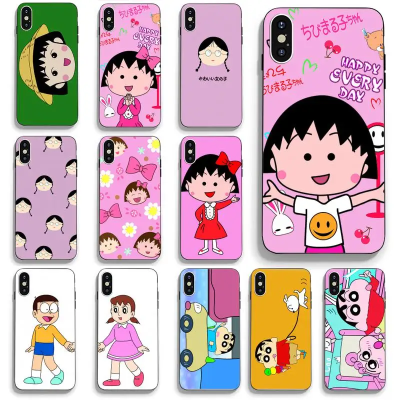 

Japanese Cartoon Anime Phone Case Fundas Shell Cover For Iphone 11 12 5.8 Inch Black Silicone Case