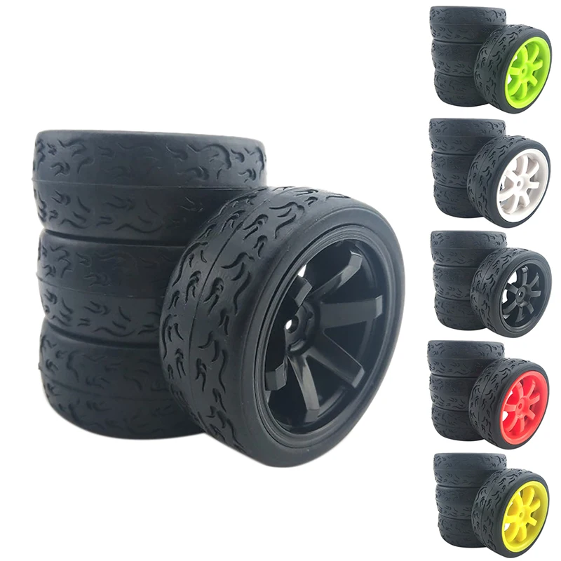 

4 шт. 12 мм шестигранник 66 мм Резиновые Покрышки на радиоуправлении колесный обод для модели 1/10 плоские беговые, Дрифтинг, большая лапка ожида...