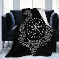 viking dragon vegvisir rune series blanket flannel blanket super soft throw blanket warm blanket for bedroom couch sofa