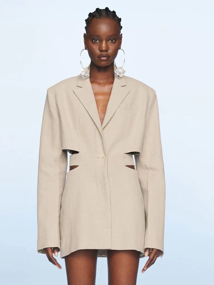 

Spring 2022 New Products Waist Hollow Strap Casual Suit Waist Slim Suit Skirt Women Dress Mini Dress