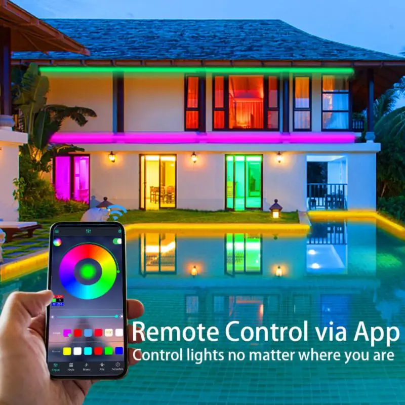 Светодиодная лента Aubess гибкая лампа RGB 5050 с Bluetooth и управлением через USB 12 В 5/10 м |