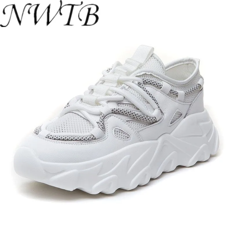 

Кроссовки женские на платформе, Повседневная модная удобная обувь на шнуровке, с круглым носком, весна 2021