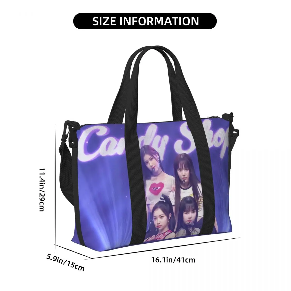 Женская пляжная сумка Kpop Candy Shop Extra Large Gym Carry On Soram Yuina Sui Sarang и Julia Travel Shopping Bags