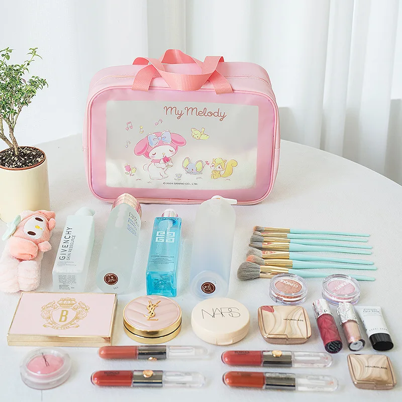 Косметичка Sanrio из материала PU, Kuromi My Melody, большая вместительная водонепроницаемая сумка для хранения, милая портативная сумка для девочек, ручная сумка для плавания (art.: 3920dbce69347) - 3920dbce69347
