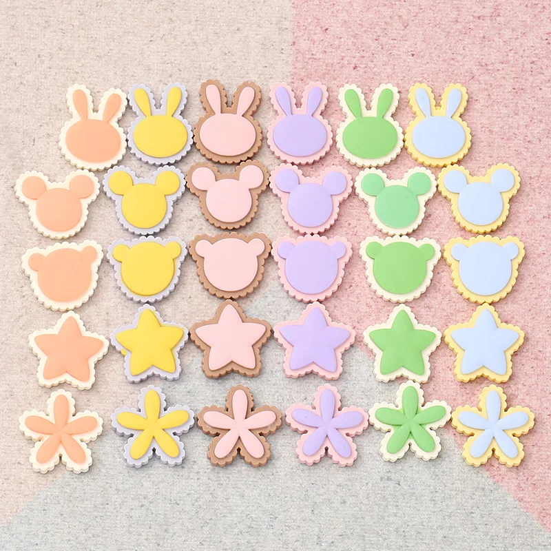 

Resin Flower Star Cookies Decoration Crafts Flatback Cabochon Scrapbooking Fit Phone Embellishments DIY Hair Accessories