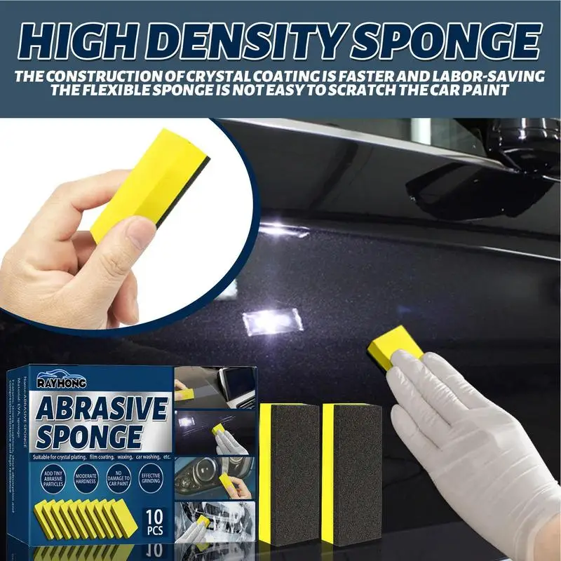 

10Pcs All Purpose Large Cleaning Sponges Tire Wash Wiper Water Suction Sponge Pad Wax Polishing Tyre Brushes Tools Car Wash Kit