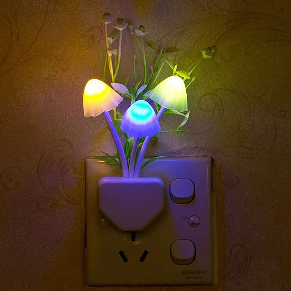 

Light Decoration Mushroom Plug-In Nightlights Smart Light Control Switch Led Wall Lamp Lights for Bedroom, Bathroom, Hallway
