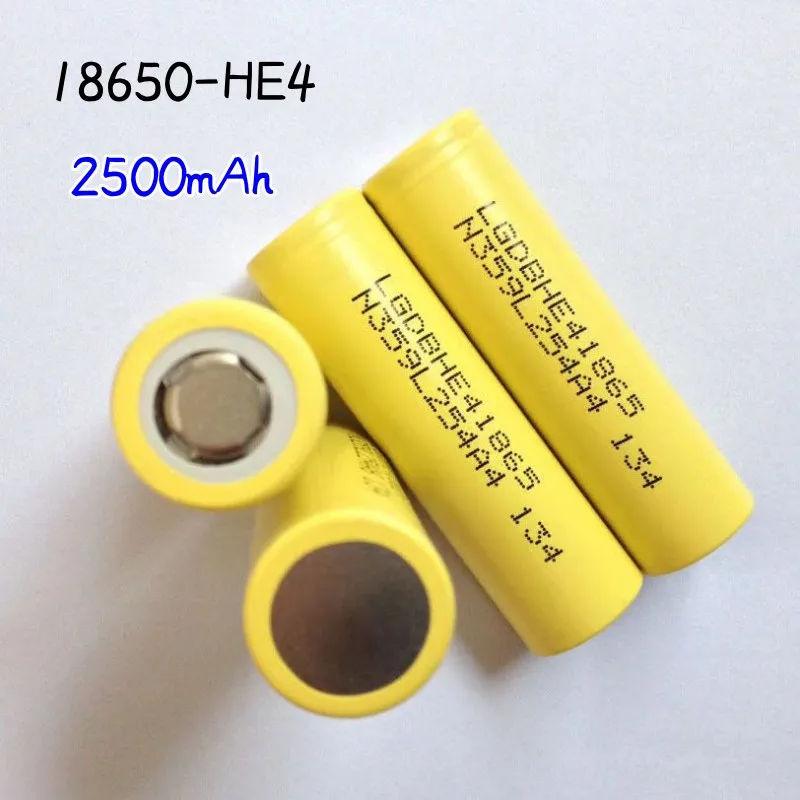 

Original HE4 18650 Rechargeable lithium-ion battery 3.7V2500mAh25A For electric tools electric banks flashlights