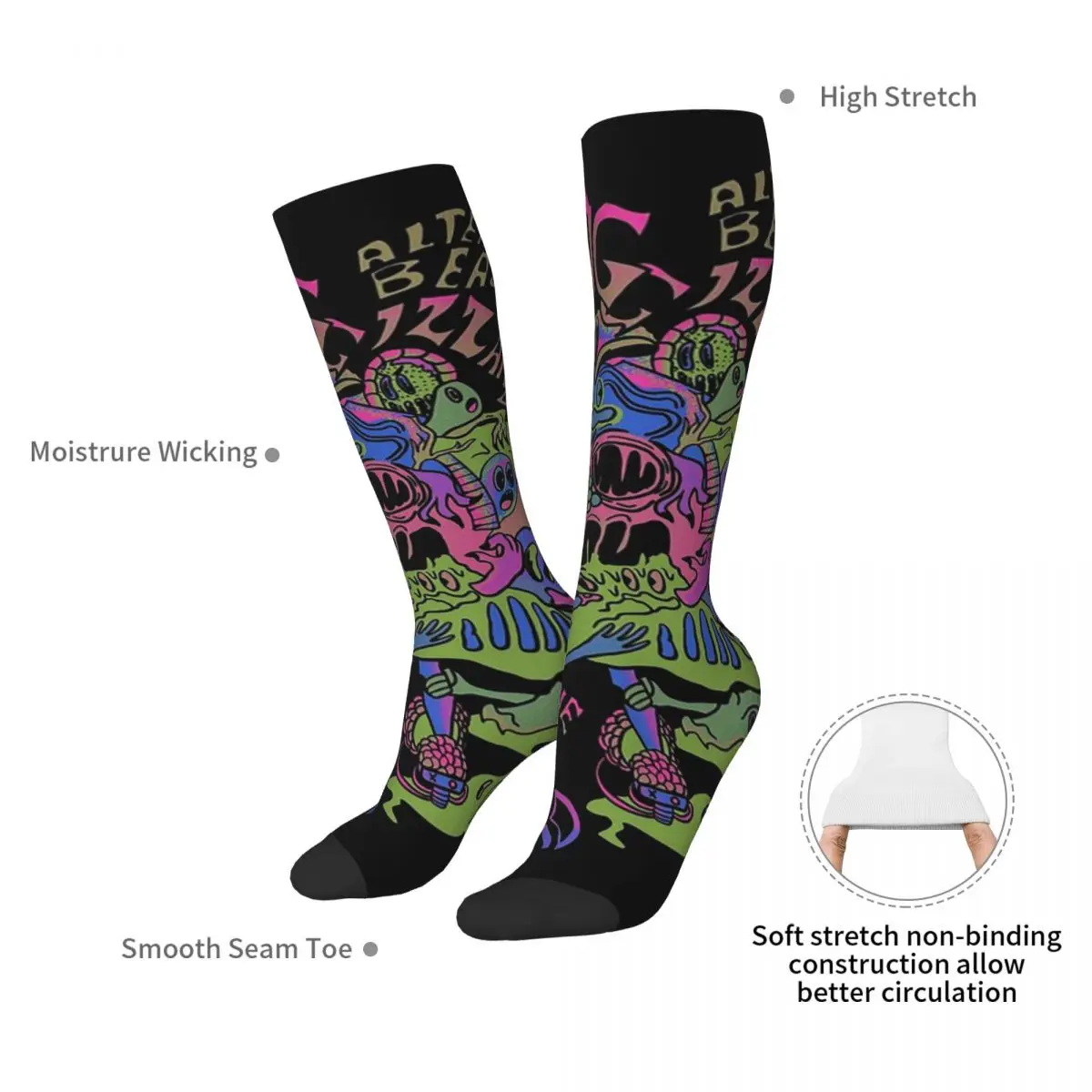 King Gizzard And The Lizard Wizard - Altered Beast Носки Чулки Харадзюку Всесезонные длинные носки для